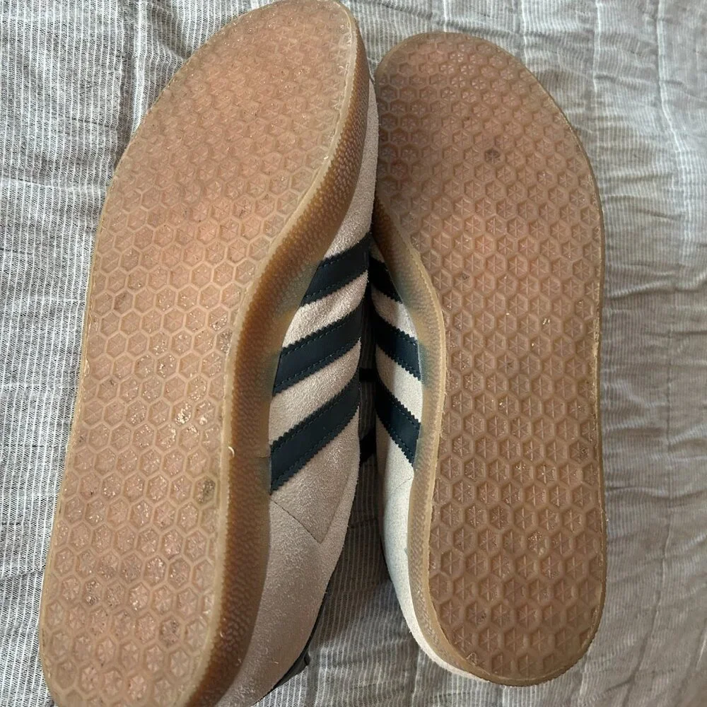 adidas Gazelle Beige with Black Stripes Women's Sneakers